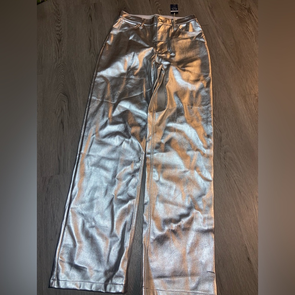 Abercrombie-fitch Women's Faux Leather Silver Jeans 6